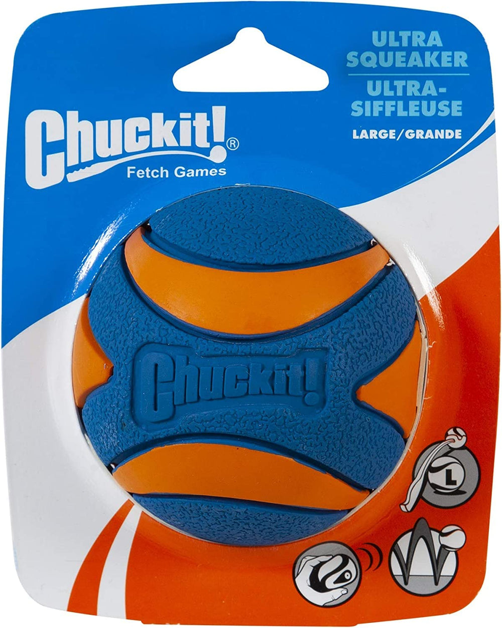 Chuckit Ultra Squeaker Ball dog toy built for interactive play.