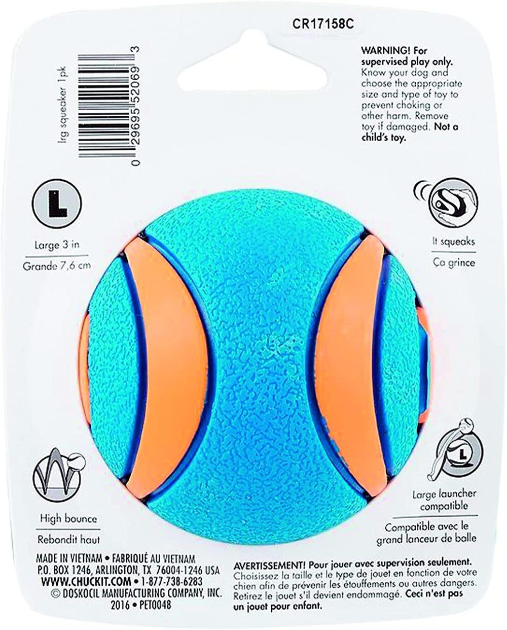 Chuckit Ultra Squeaker Ball durable material bounce ideal for energetic outdoor play