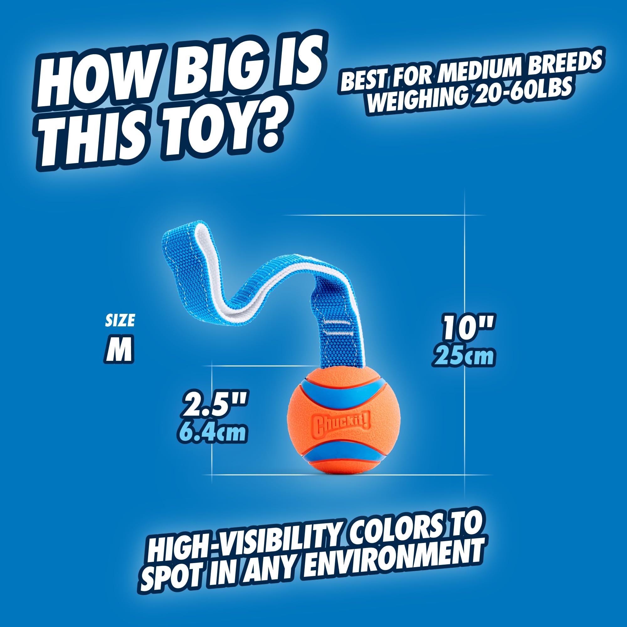 Chuckit Ultra Tug bright colors enhance visibility outdoors
