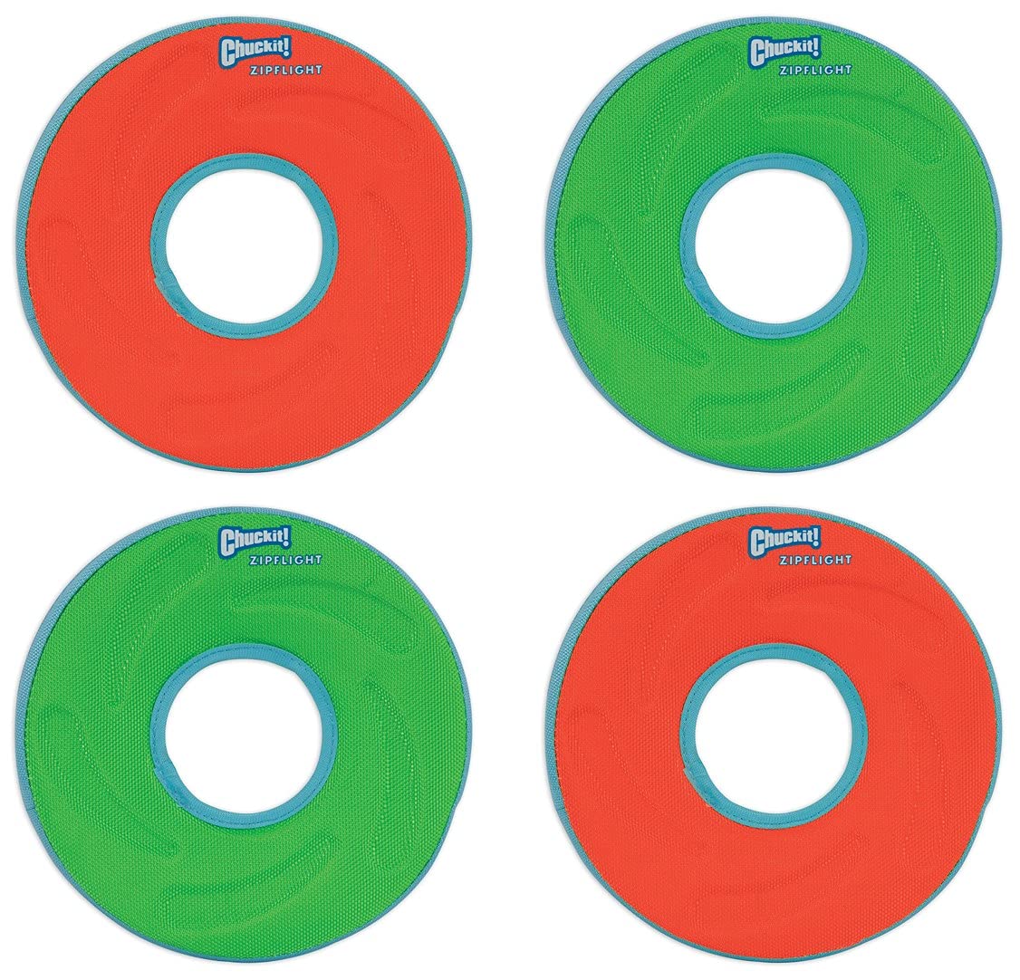 Chuckit Zipflight Amphibious Ring air flight view for long range fetch and visibility