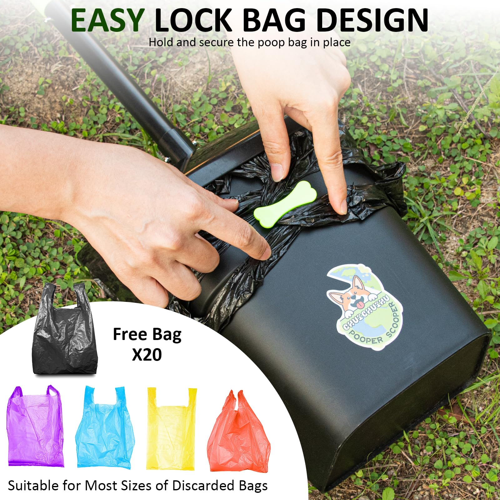 CHUICHUIHU 20 waste bags included for immediate outdoor cleanup