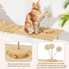 Chuiendi Cat Wall Hammock three hanging balls image suggests dynamic play and chase activity.