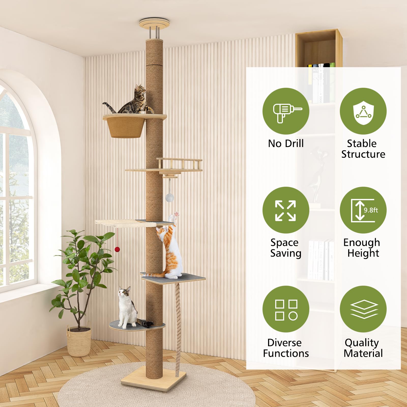 Chuiendi solid wood construction with anti-skid features for safety.