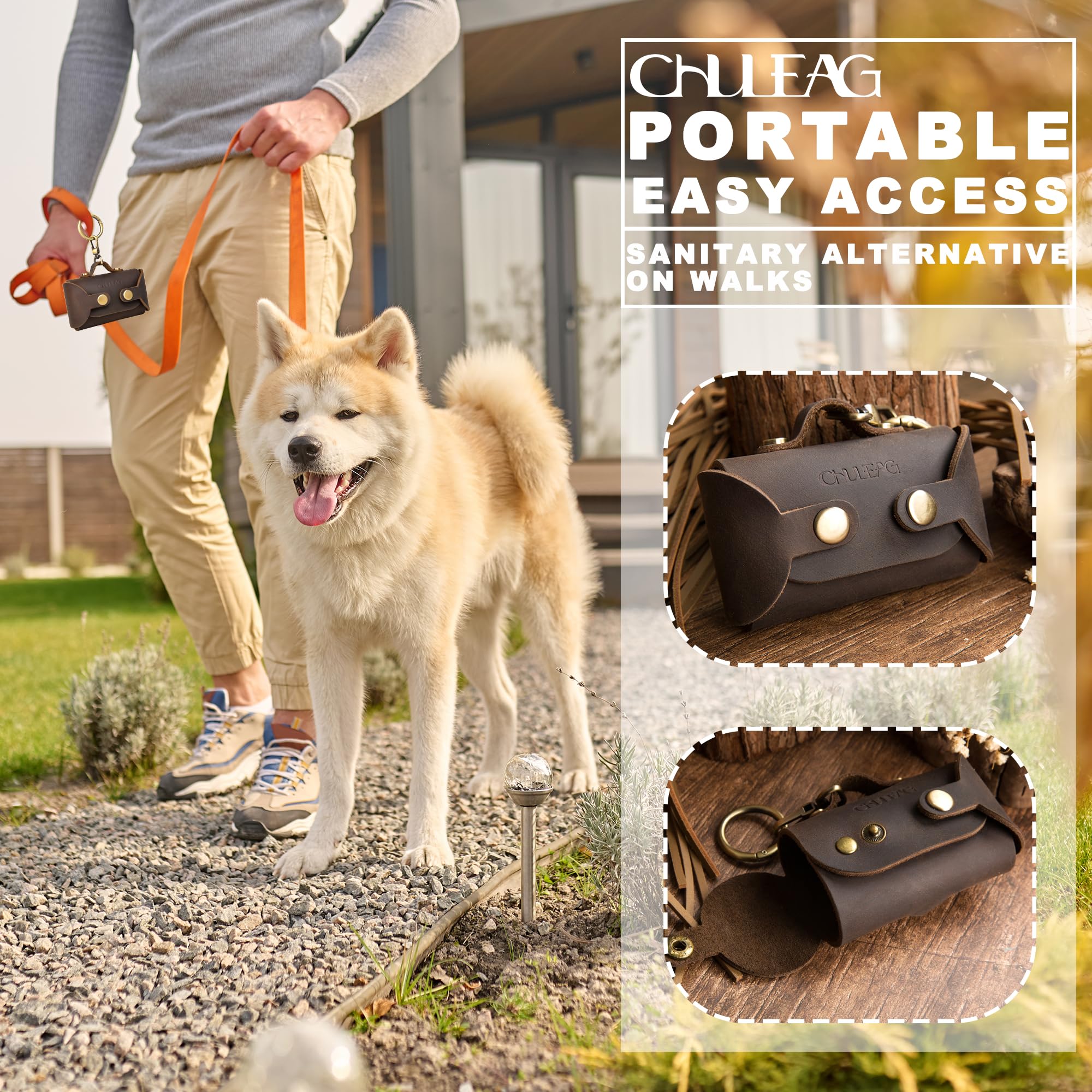 CHULEAG coffee-colored model complements dogs' gear for stylish walks