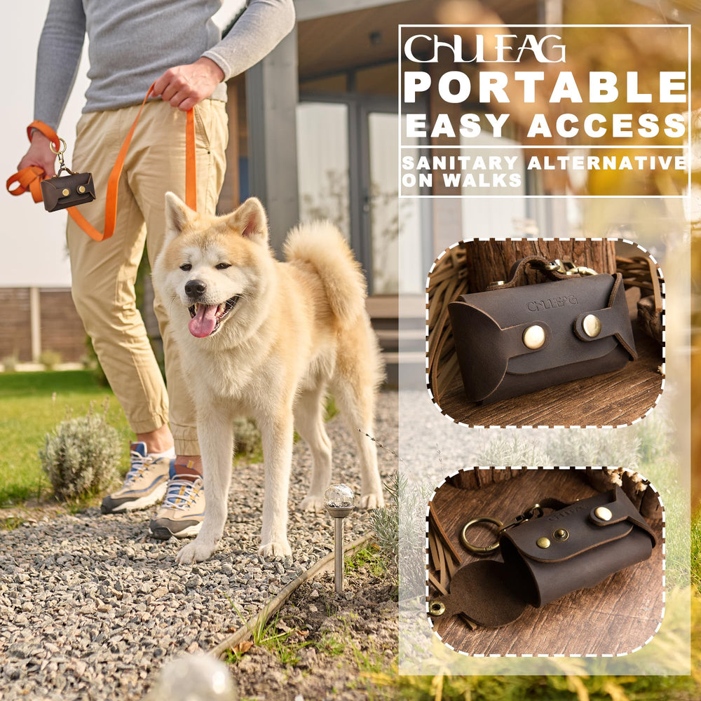 CHULEAG coffee-colored model complements dogs' gear for stylish walks