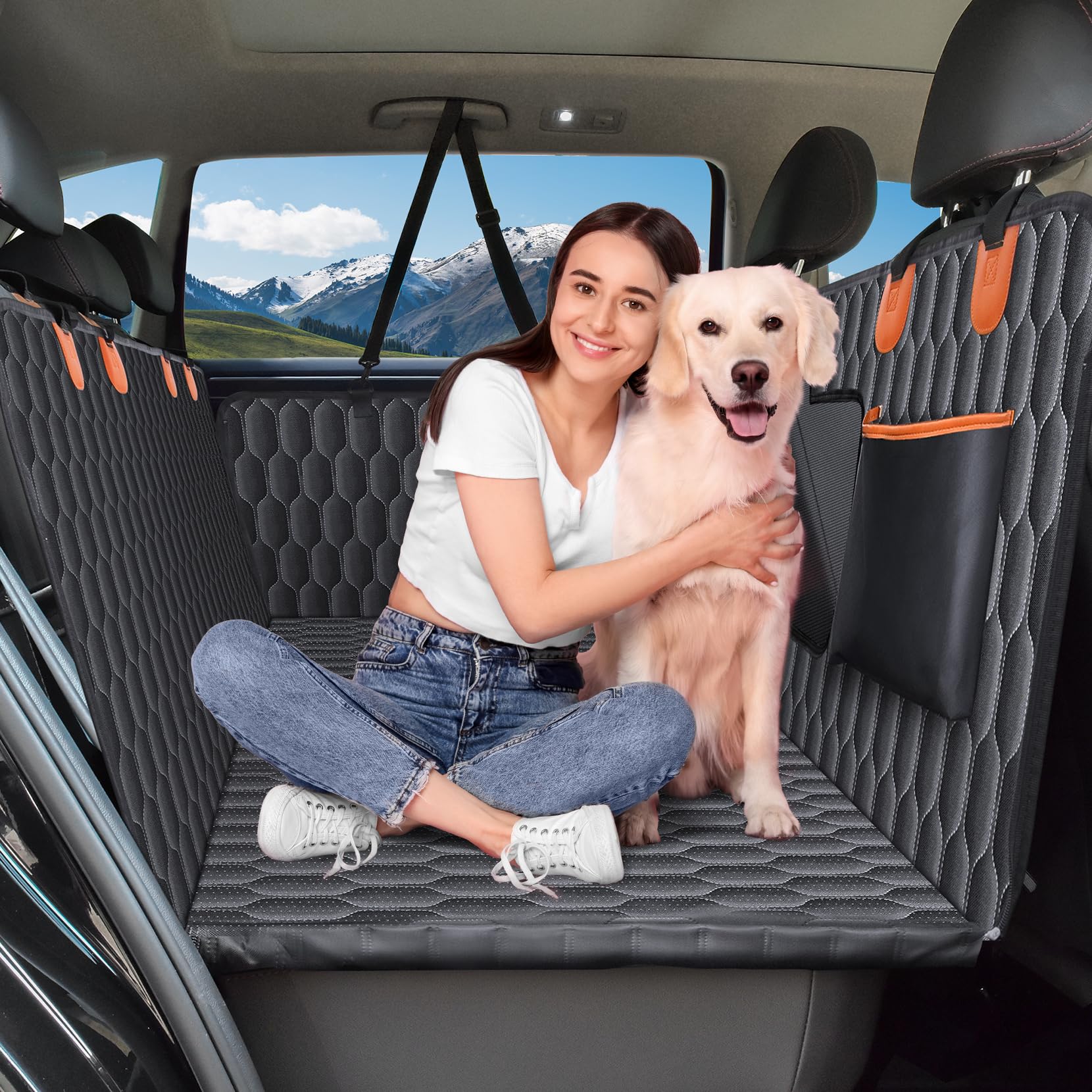 Chumajor back-seat extender creates a secure, spacious dog bed on car seats.