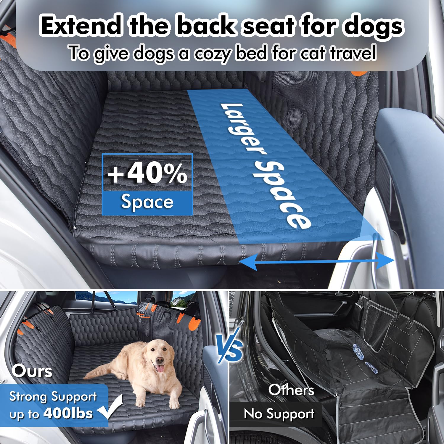 Chumajor breezy mesh panel keeps dogs cool during car rides.