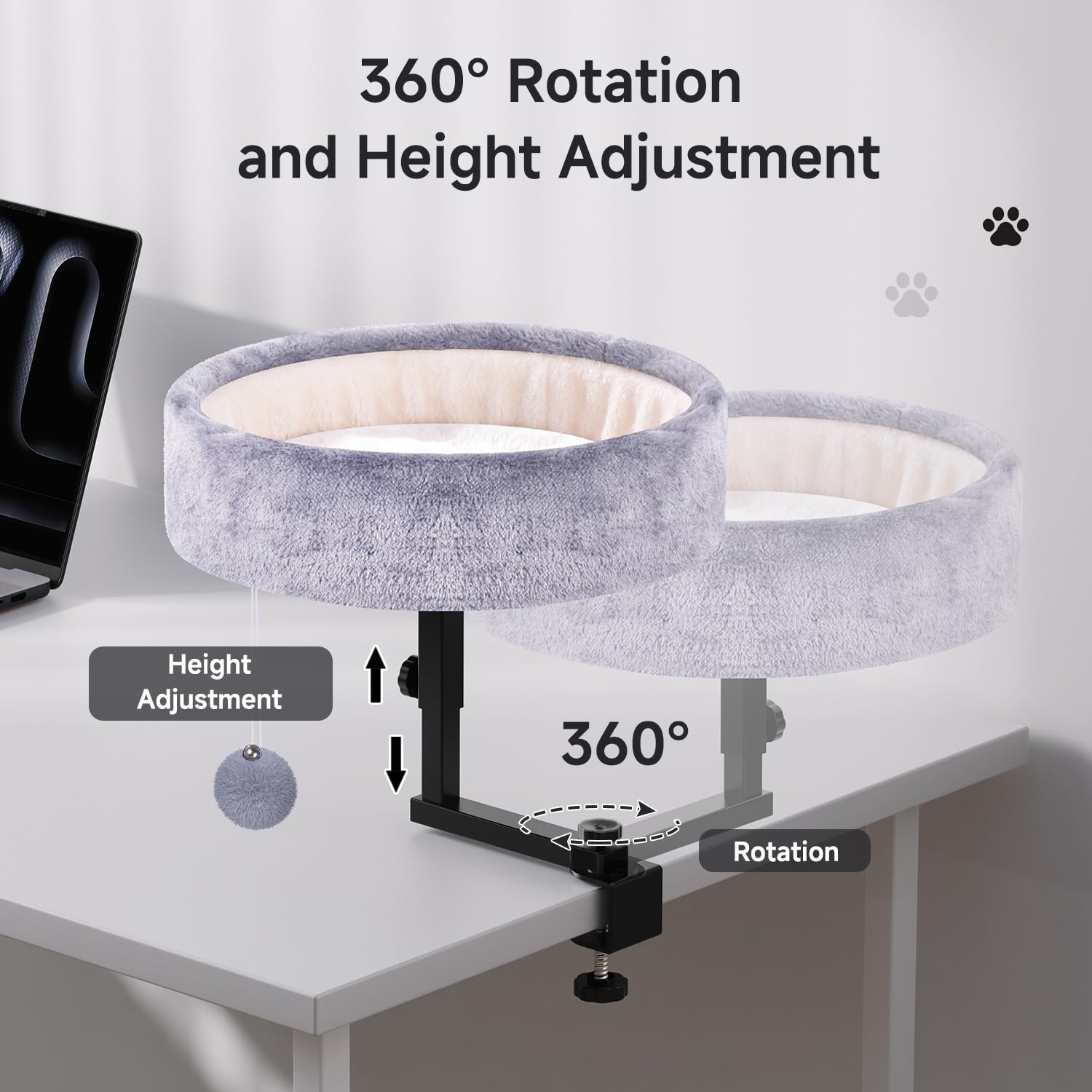 Chumajor Cat Desk Bed mounts on desks for distraction-free focus