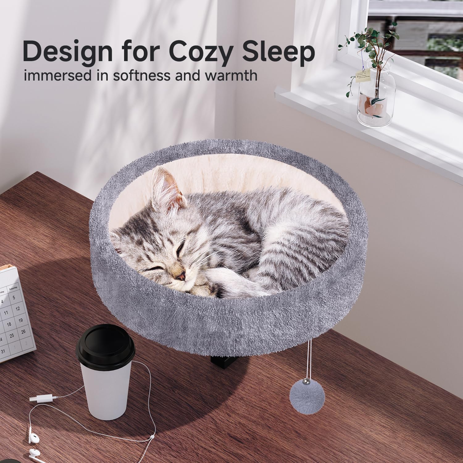 Chumajor Cat Desk Bed easy install and machine-washable cover