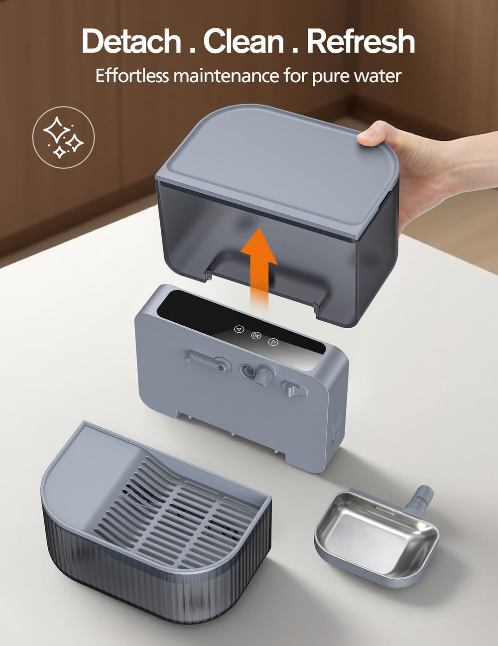 Chumajor Stainless steel bowl is removable for easy cleaning and safety.