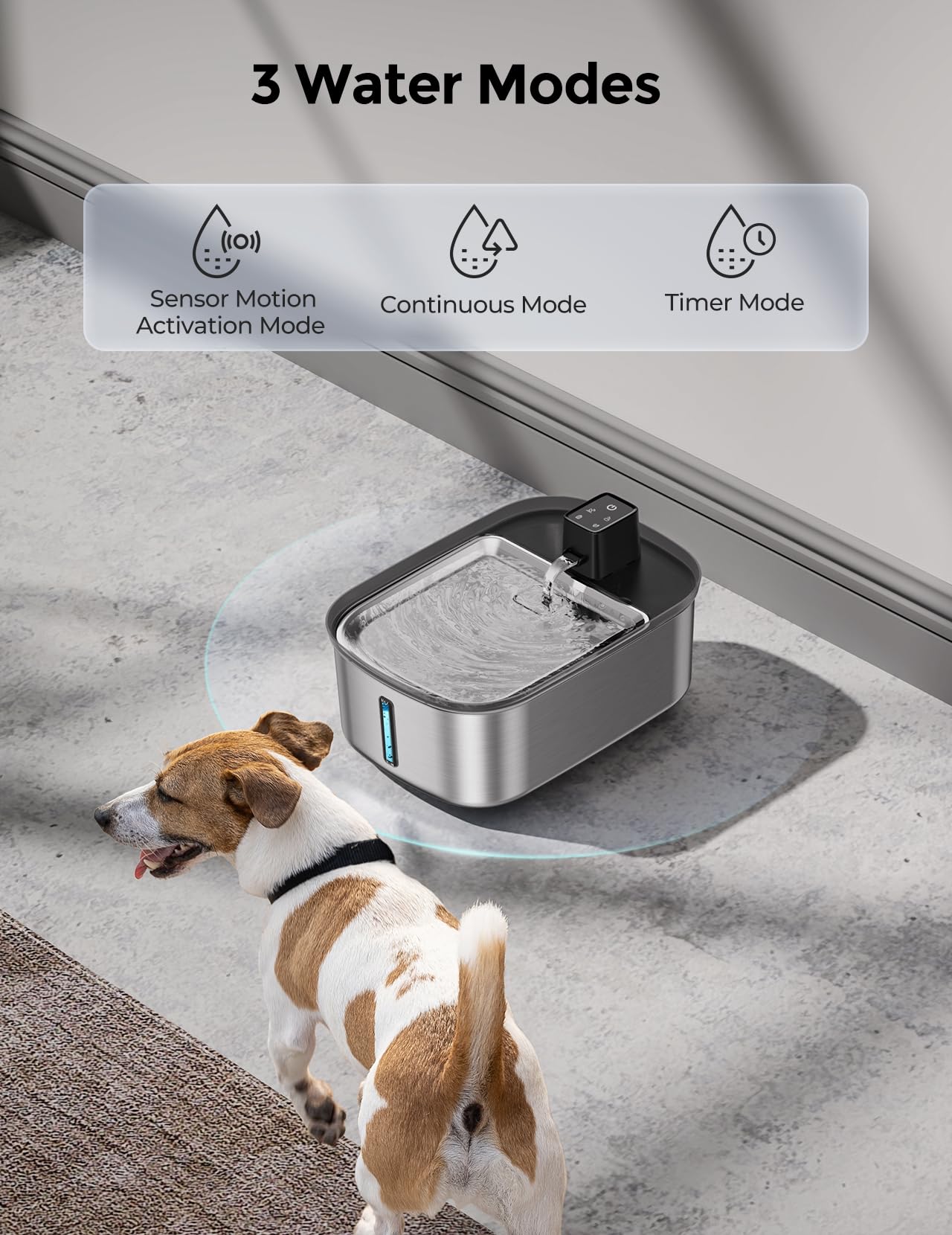 Chumajor water fountain large-dog-basin with 9-inch bowl supports easy, comfortable drinking.