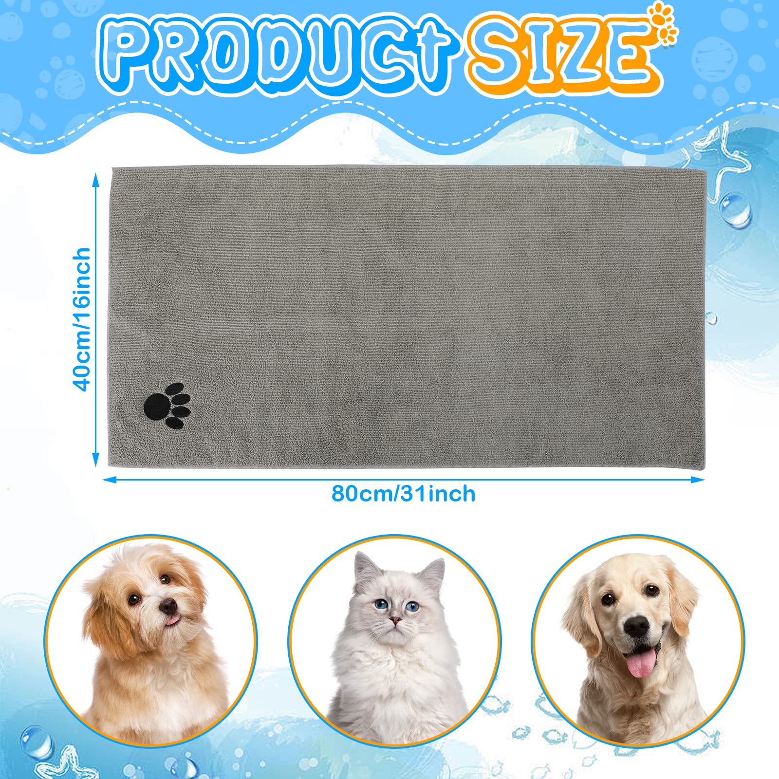 Chumia 16x31-inch dog towels provide oversized coverage for large pets