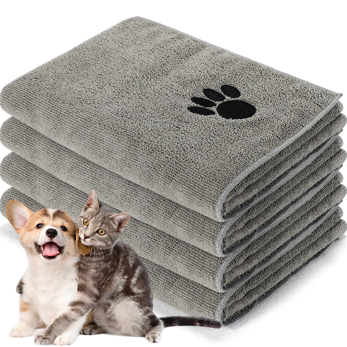Chumia 4-pack dog towels ready for quick post-bath drying