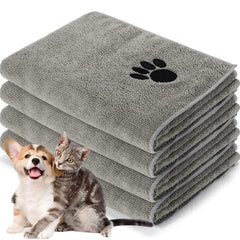 Chumia 4-pack dog towels ready for quick post-bath drying
