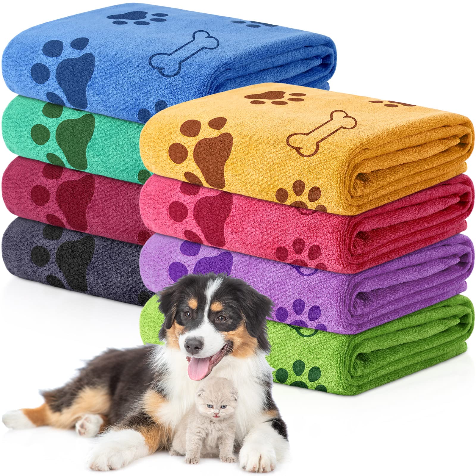 Chumia 8 Pcs Dog Towels Pack ready for quick post-bath drying