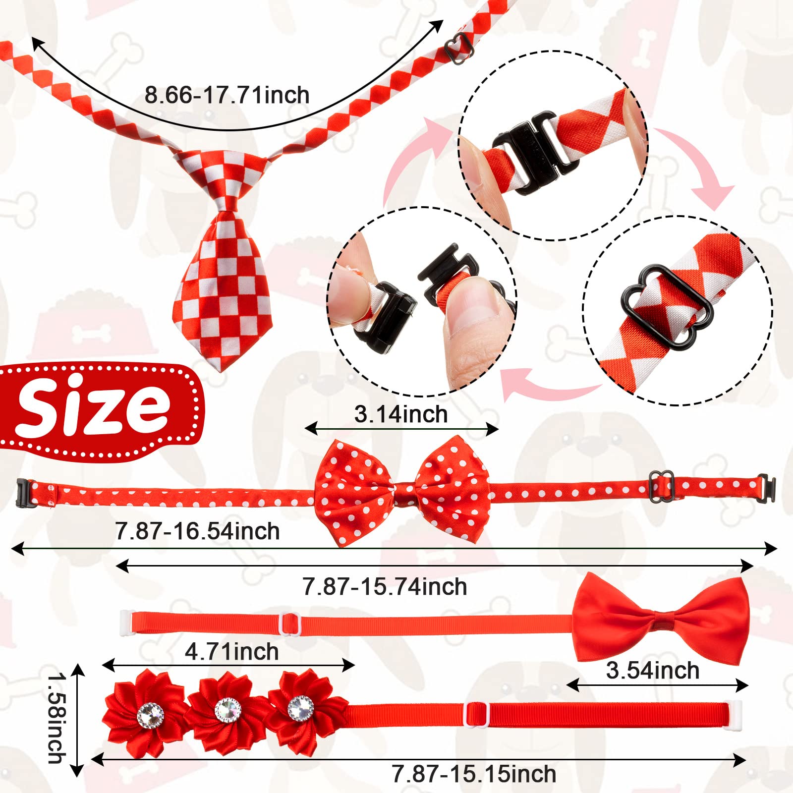 Chumia adjustable dog ties 20-42 cm provide a comfortable fit for celebrations.