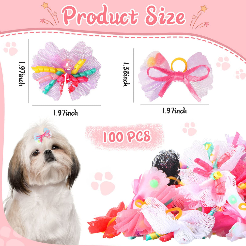 Chumia colorful rubber-band bows provide secure hold during grooming