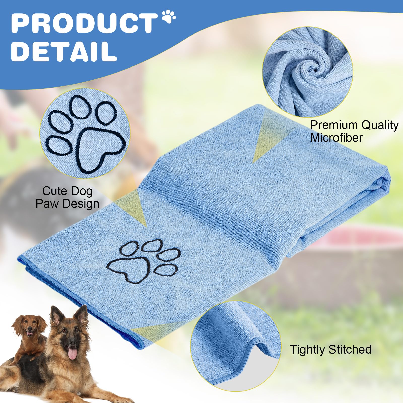 Chumia dog towel embroidery-paw highlights durable, cute design for everyday grooming.