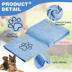 Chumia dog towel embroidery-paw highlights durable, cute design for everyday grooming.