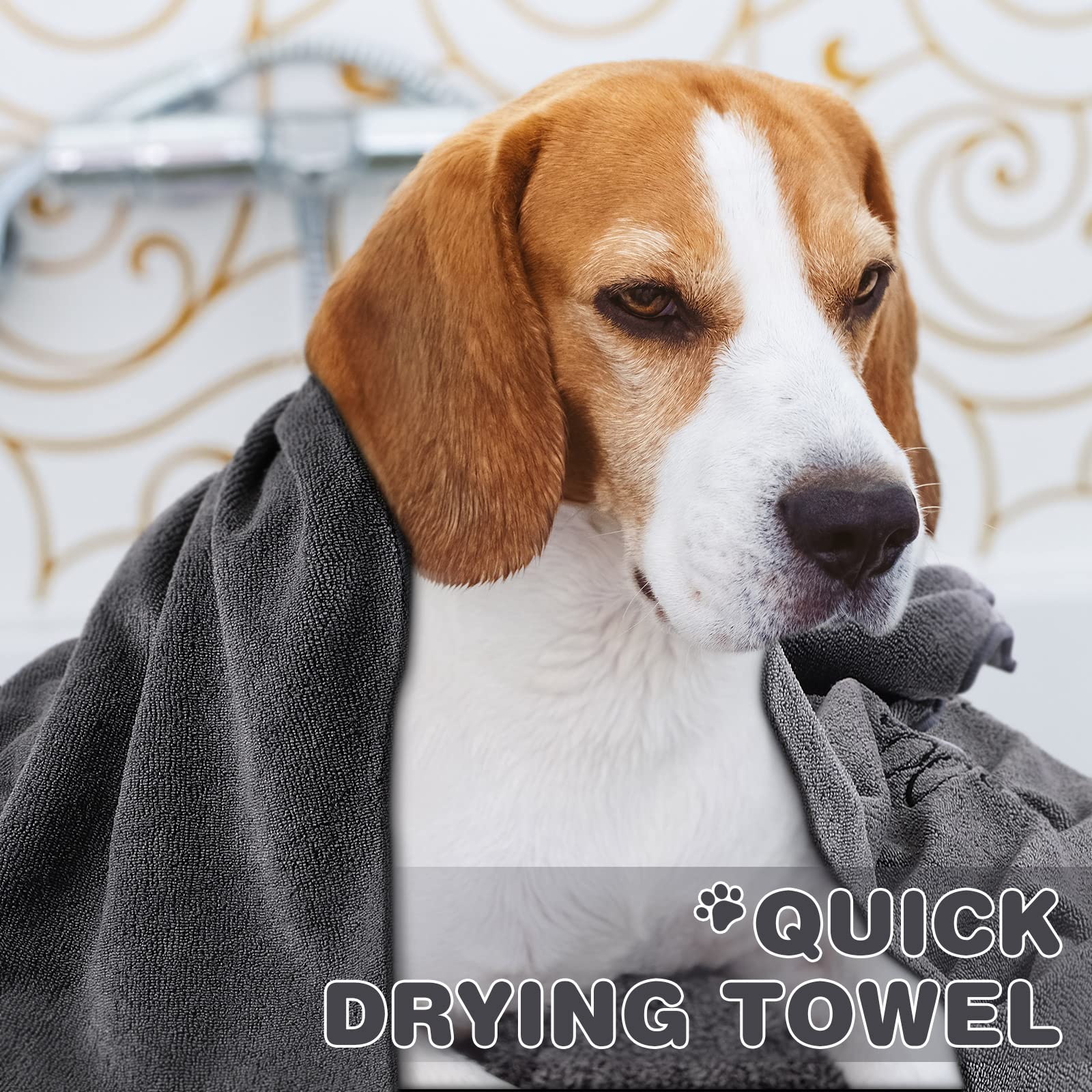 Chumia dog towel set in gray supports grooming sessions and replacements