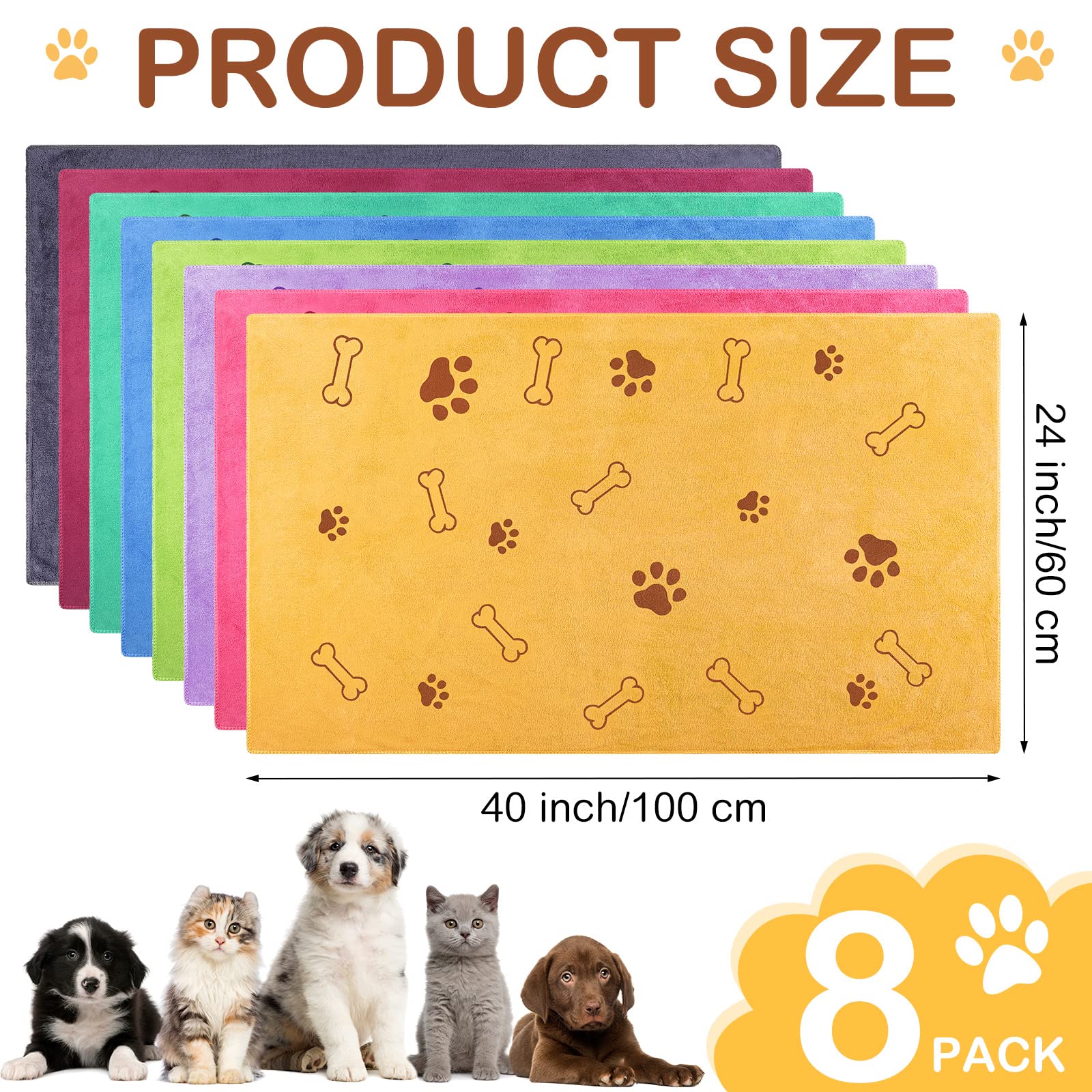 Chumia dog towels 40x24 inch deliver quick drying for medium pets