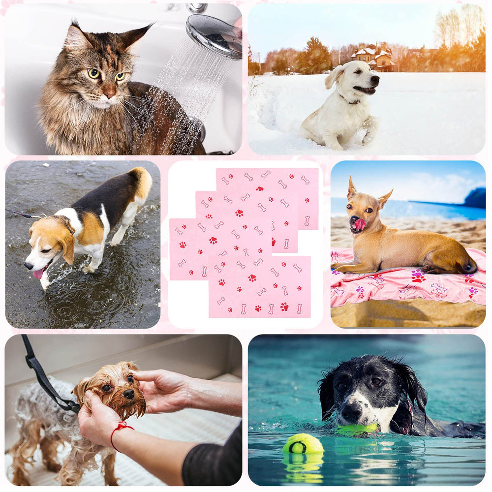 Chumia dog towels blue bone pattern demonstrate premium microfiber for gentle grooming sessions.