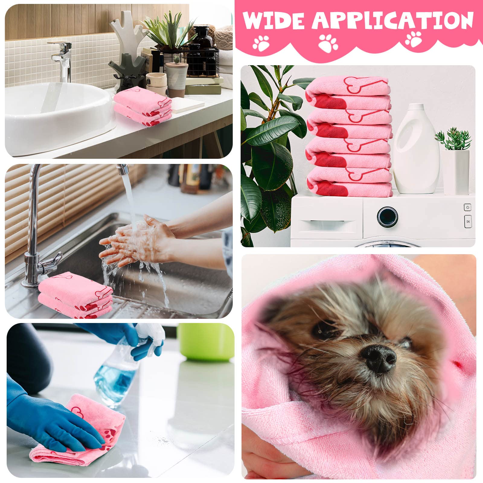 Chumia dog towels option illustrates four-piece set ready for busy homes.