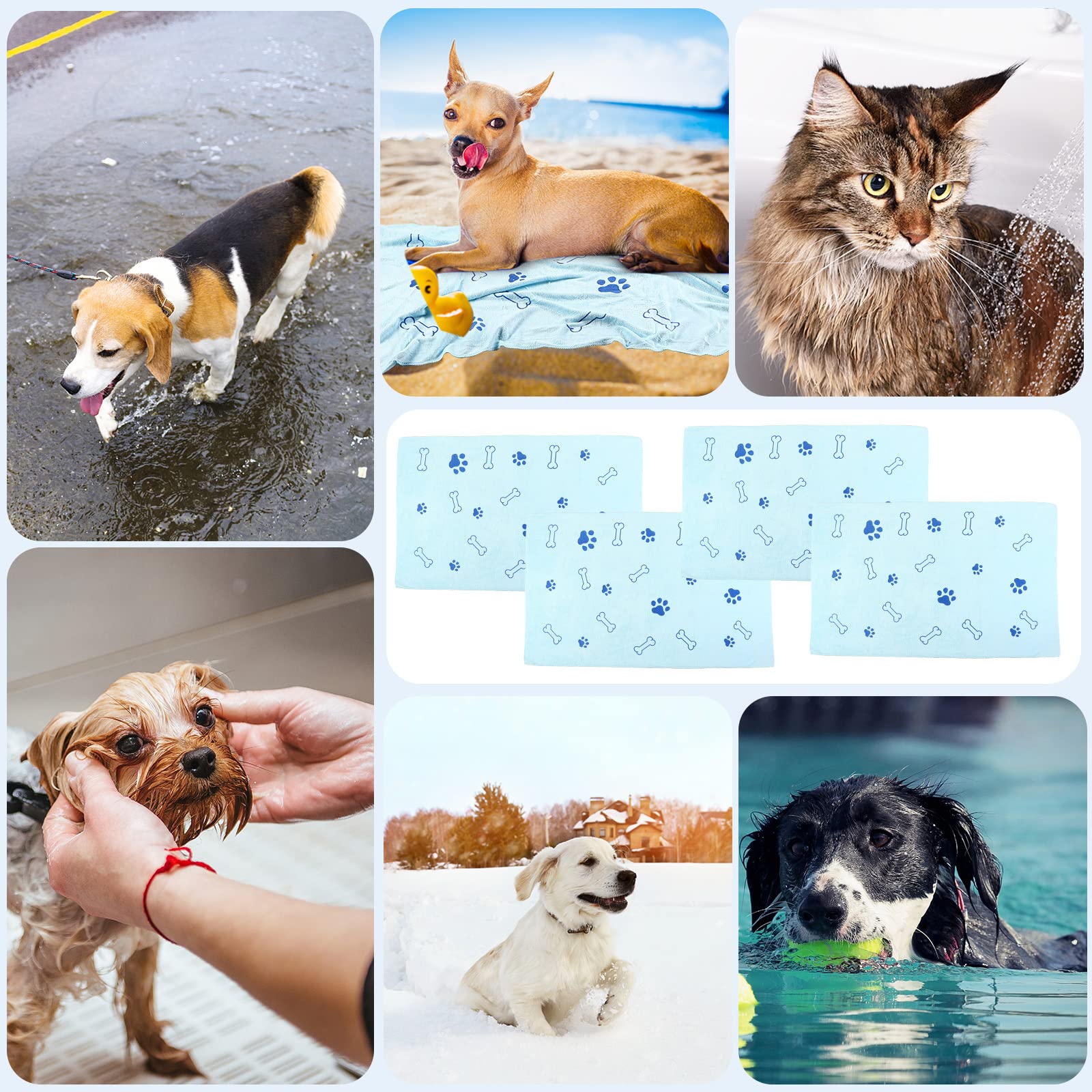 Chumia 24x40 inch towels fit medium cats and dogs for easy drying.