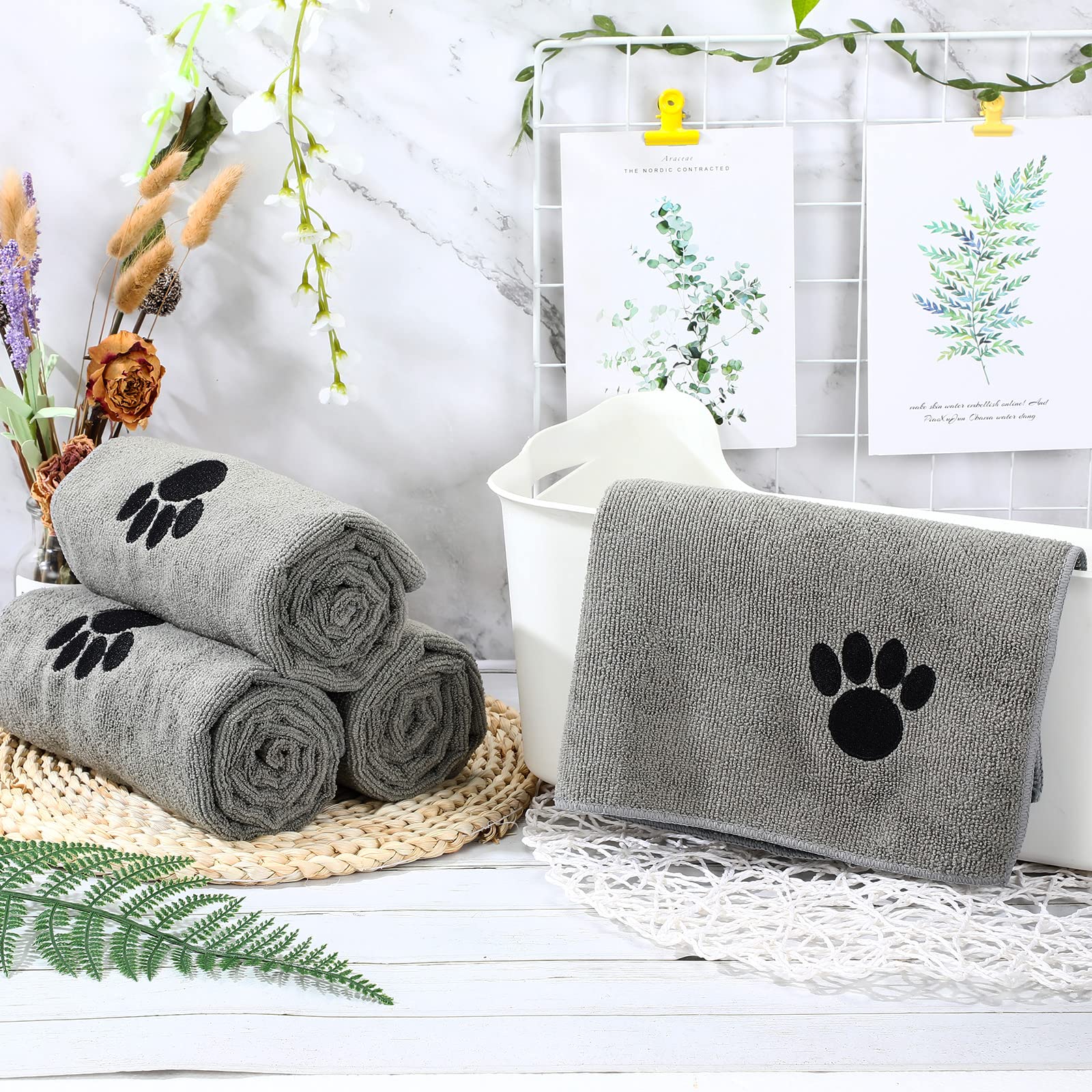 Chumia dog towels storage in a drawer for organized grooming