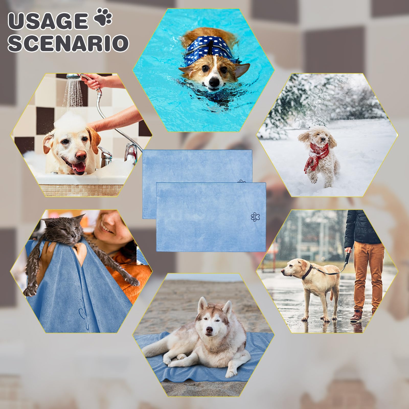 Chumia four-pack-towels keeps you stocked with fresh towels for pets.