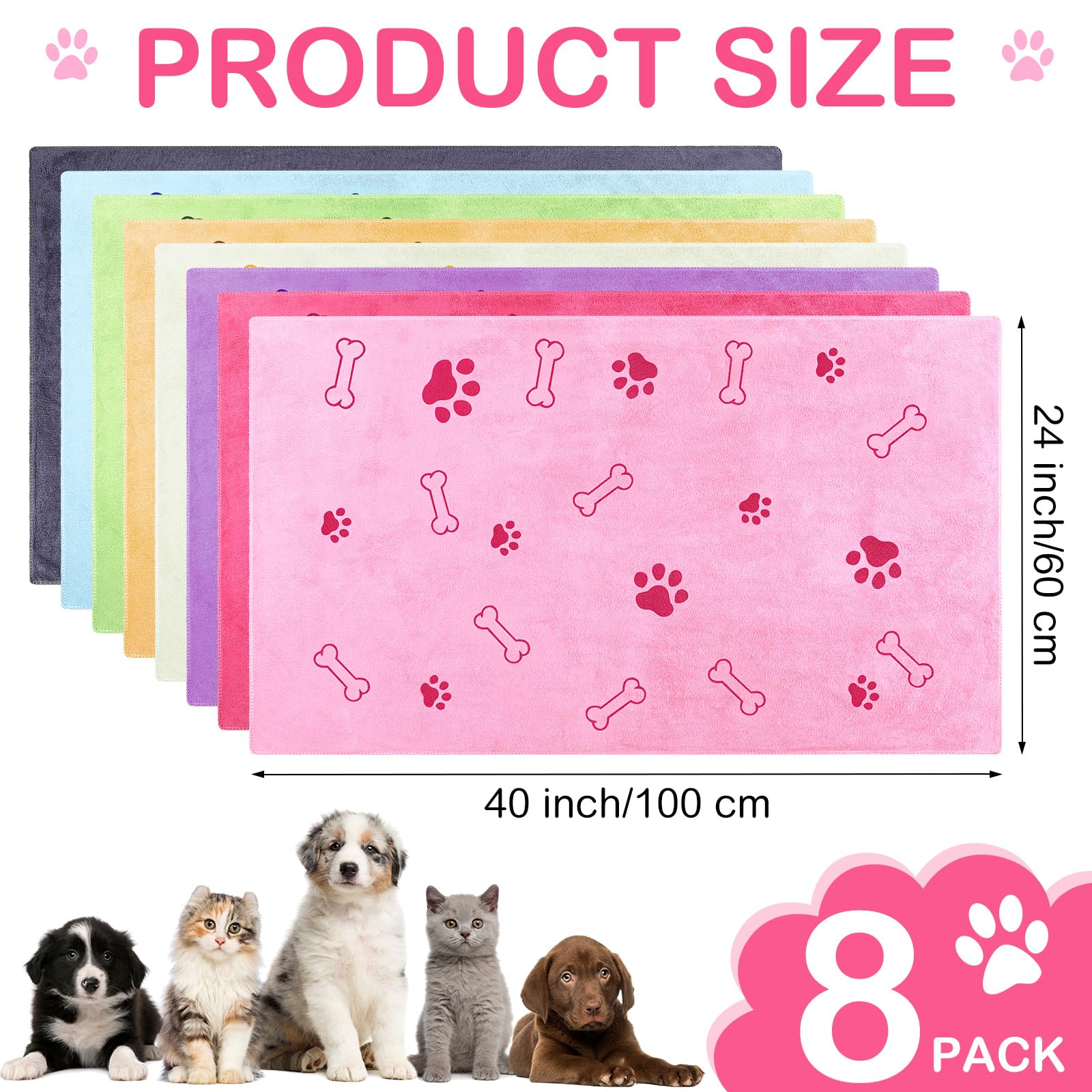 Chumia paw-print design towels add friendly style while boosting absorption