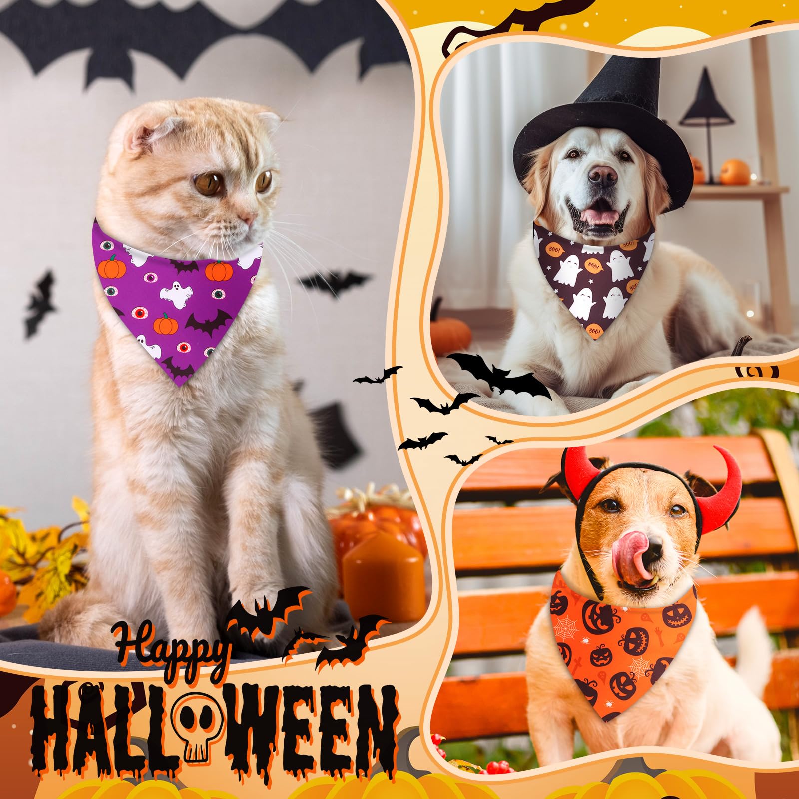 Chunful gingerbread-man-design dog bandana playful seasonal style