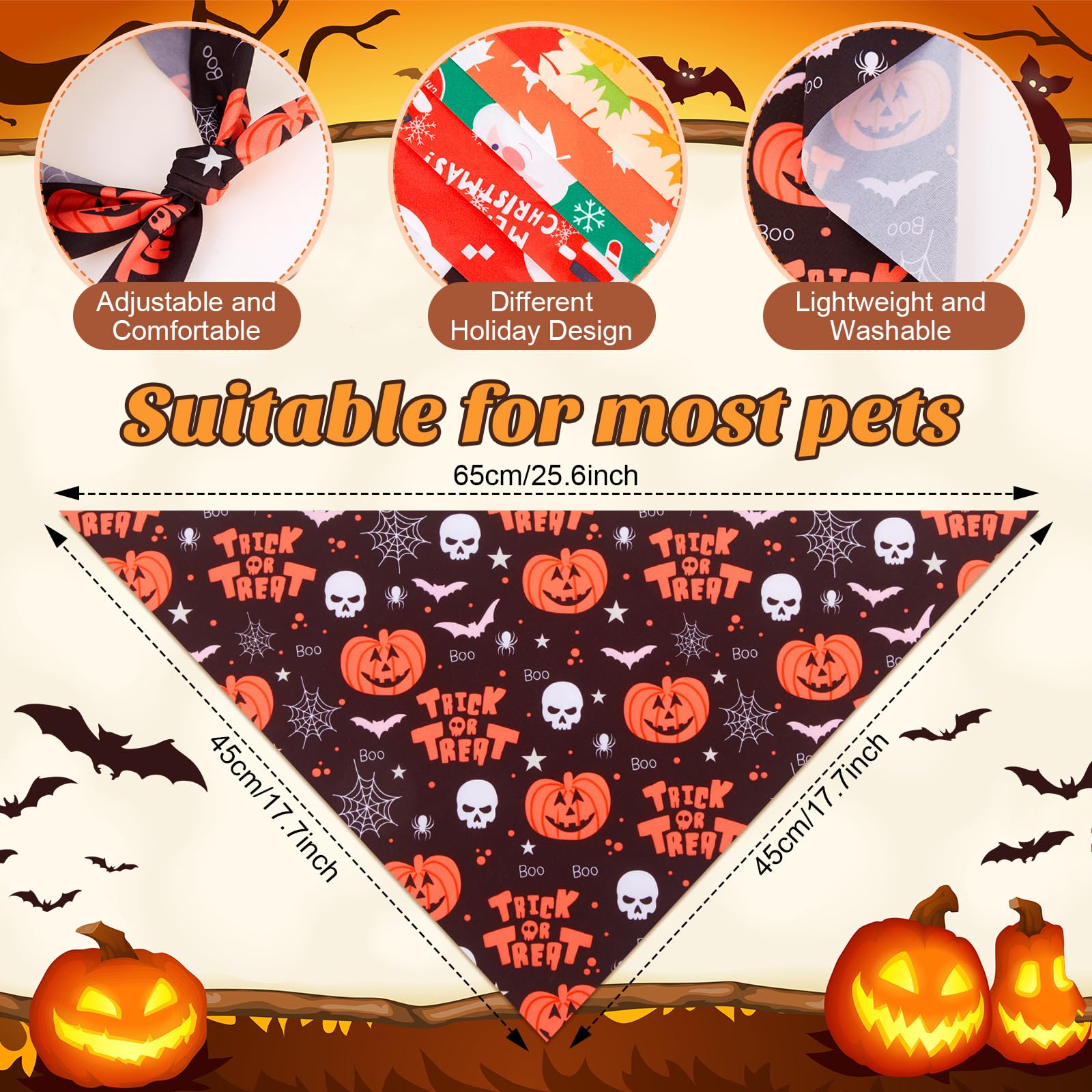 Chunful reindeer-design dog bandana ideal for festive gatherings