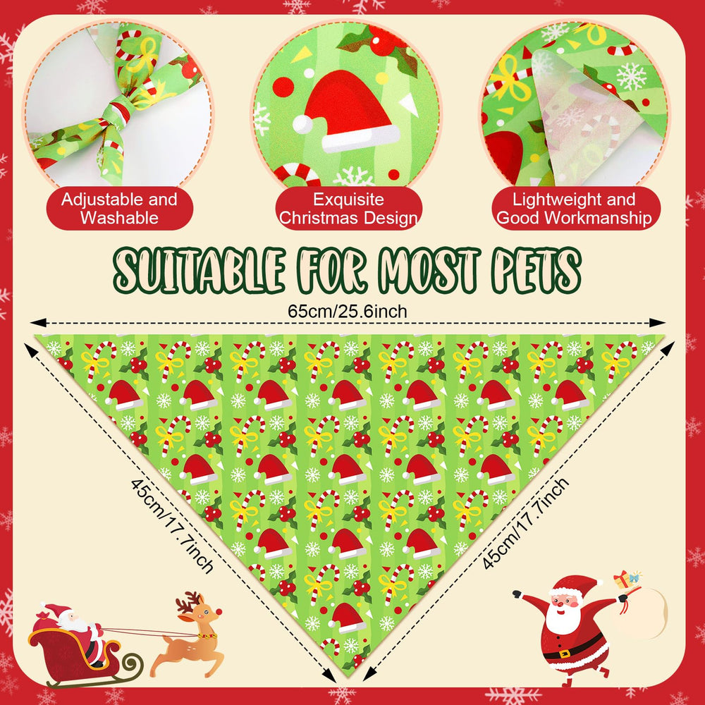 Chunful candy cane-pattern bandana makes cute pet styling for festive gatherings