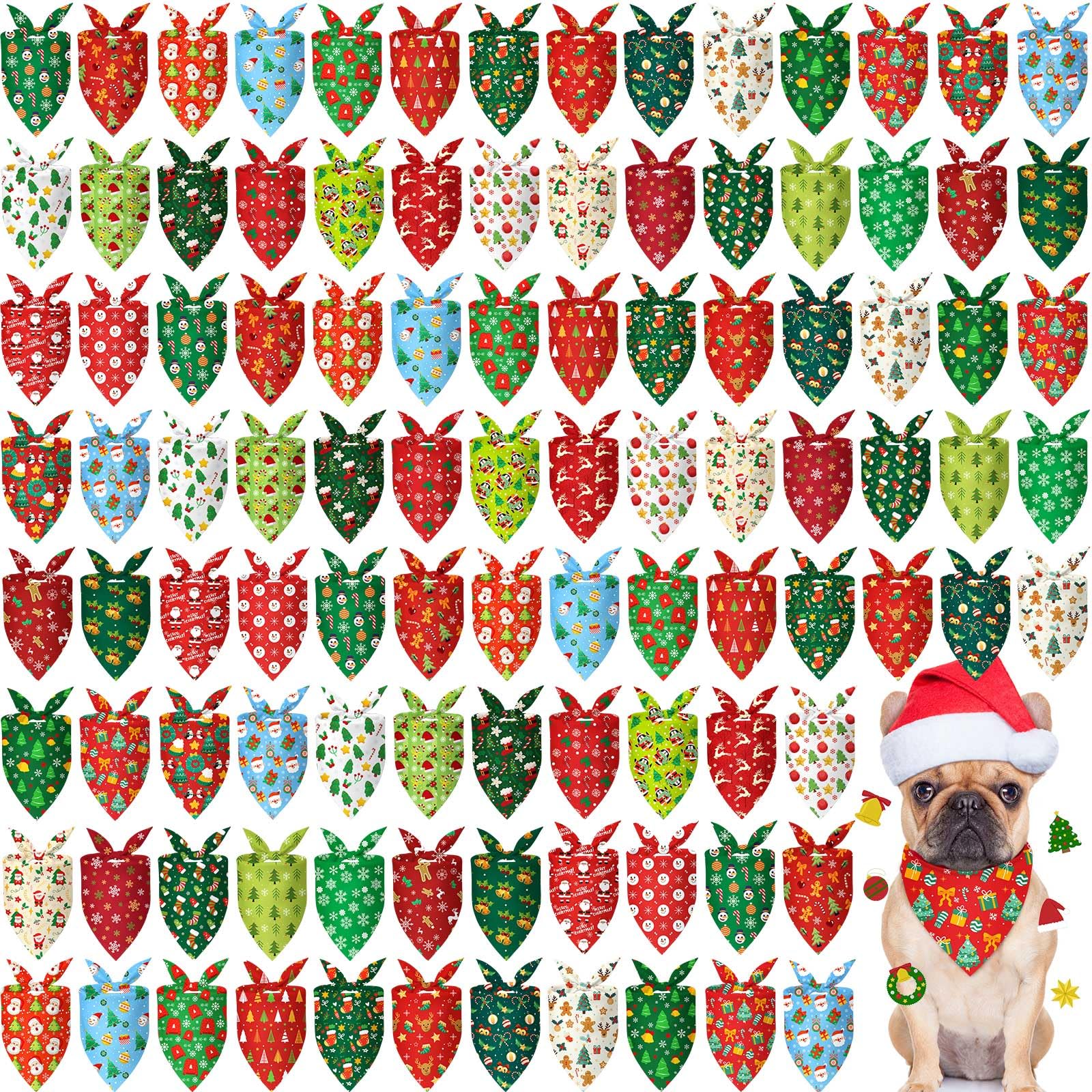 Chunful Christmas bandana for dogs with Santa pattern adds festive charm to everyday walks