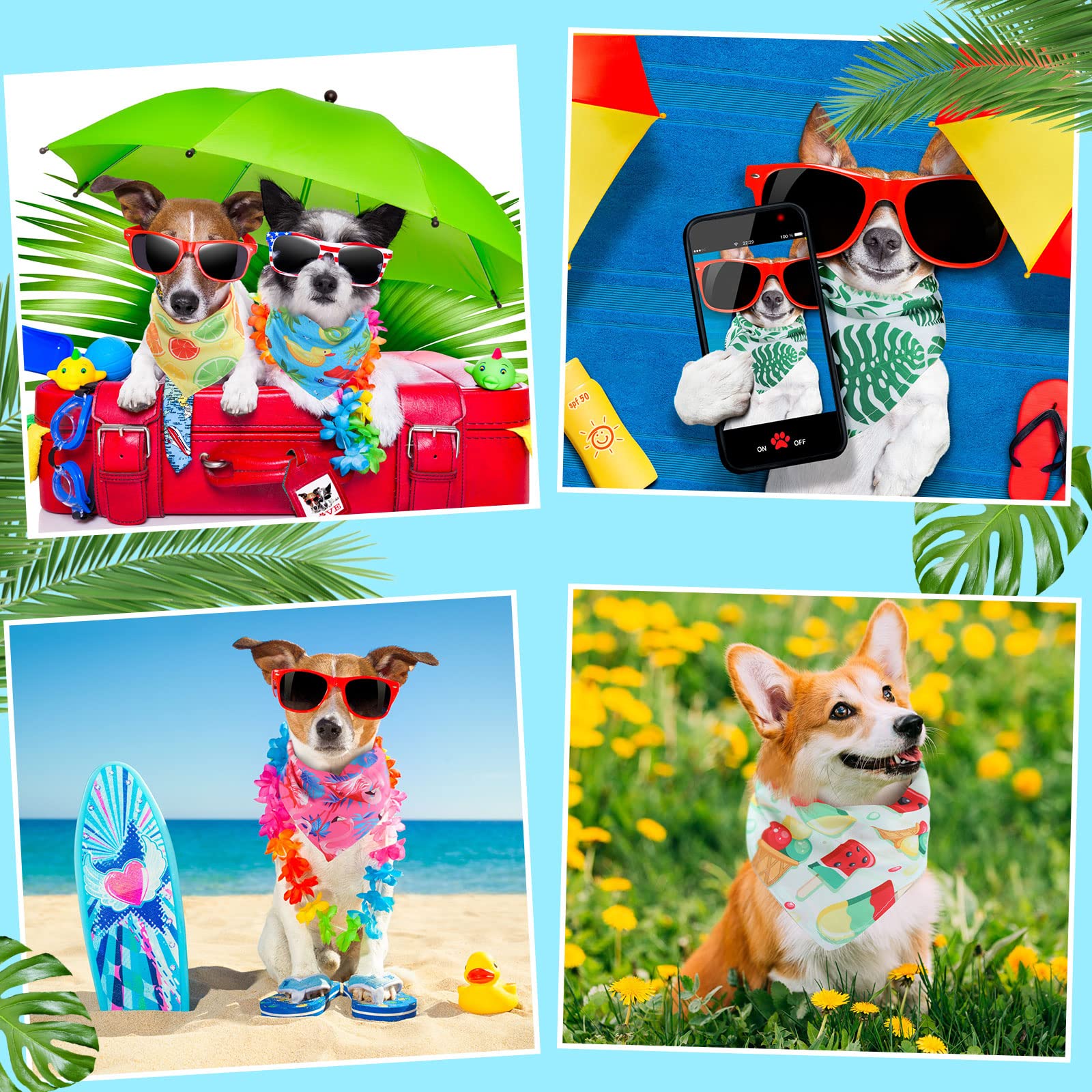 Chunful dog bandanas autumn leaves pattern for harvest-season photos