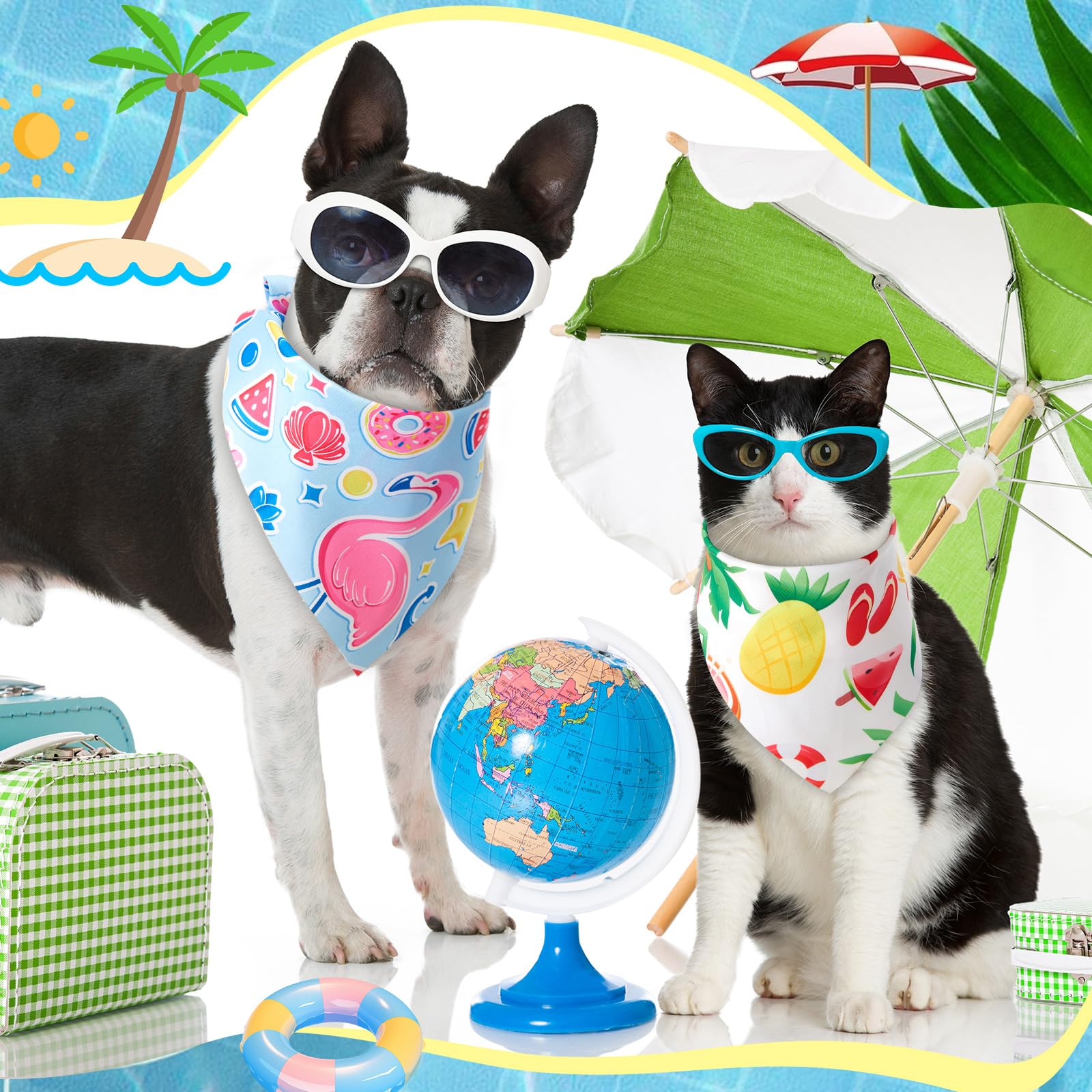Chunful bulk 100-pack dog bandanas for matching outfits and sharing