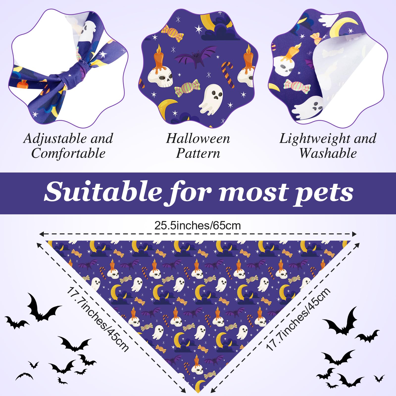 Chunful Halloween dog bandana Spider pattern adds festive flair at events and parades