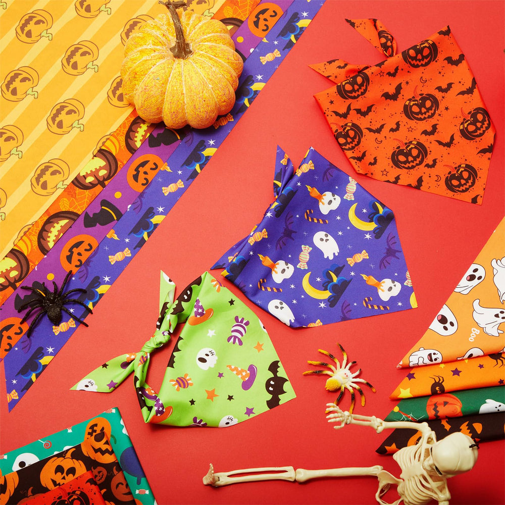 Chunful Halloween dog bandana Variety designs set enables mix-and-match outfits