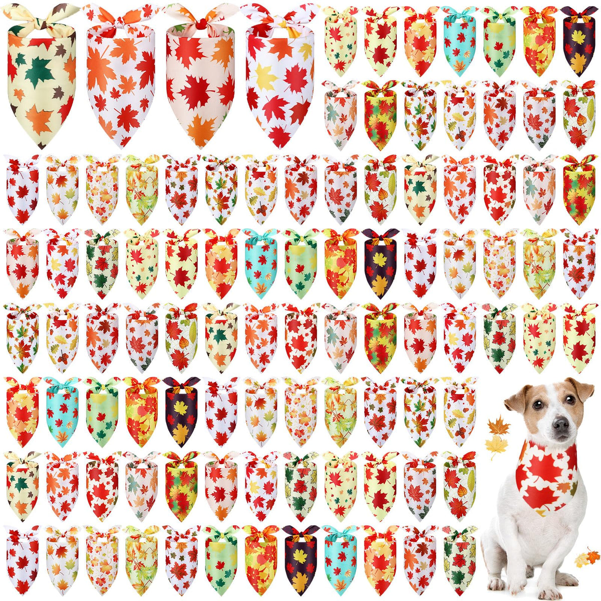 Chunful Thanksgiving dog bandana bulk pack in vibrant autumn colors for multi-pet households