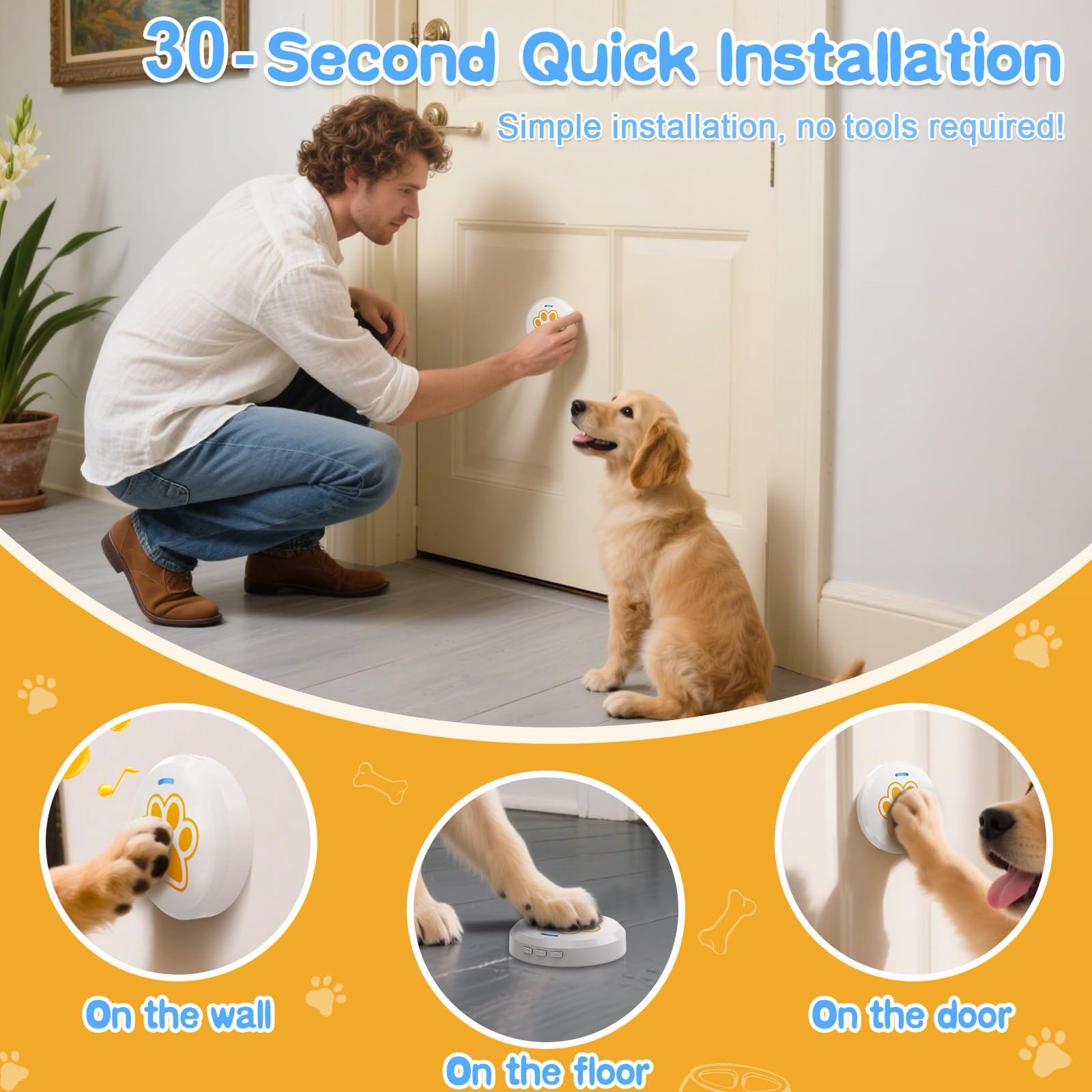 ChunHee Dog Bells multi-dog home system with unique tones.