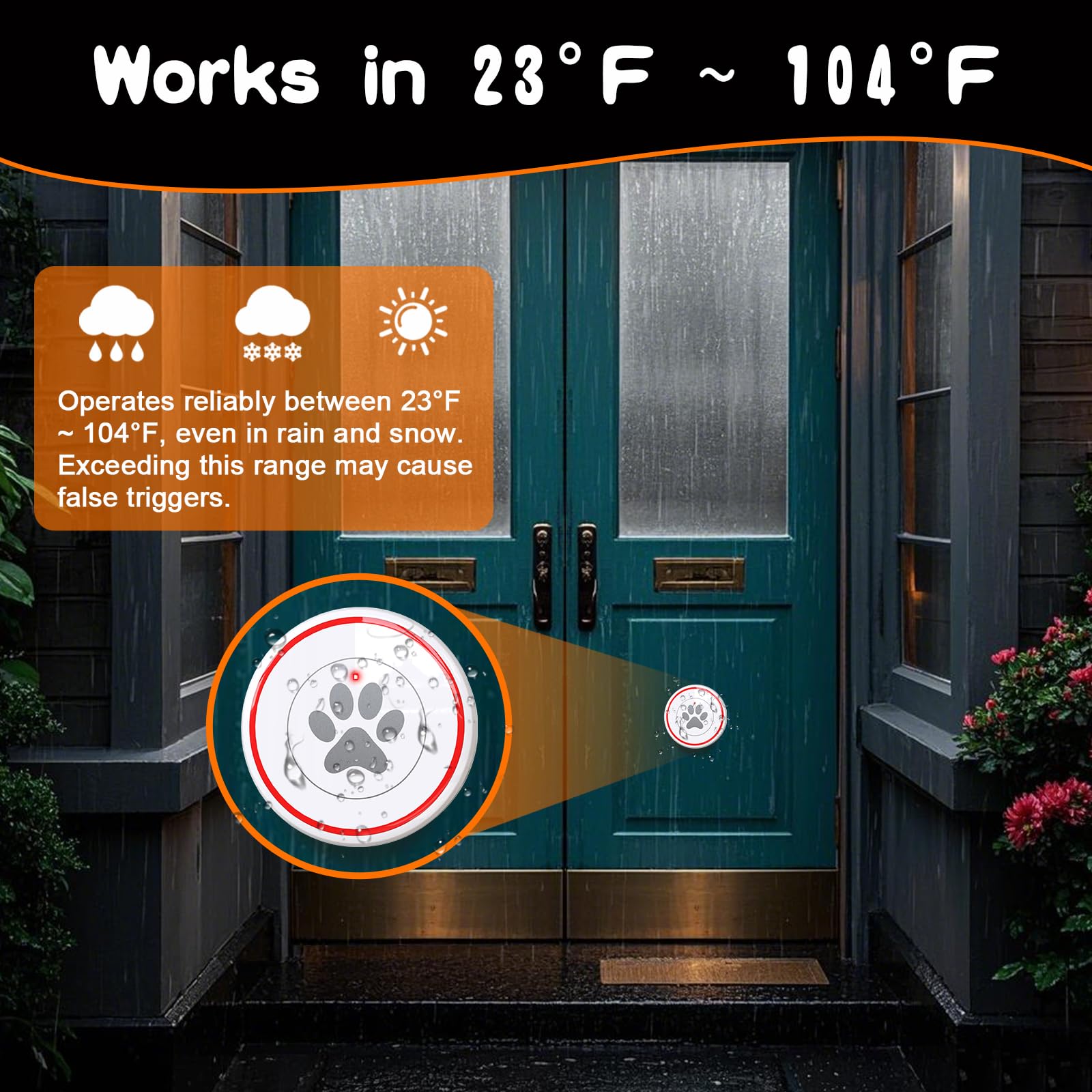 ChunHee dog door bell's 110 dB option ensures audible alerts across rooms.