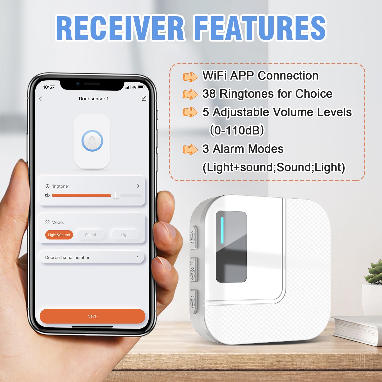 ChunHee doorbell with adjustable volume for quiet spaces.