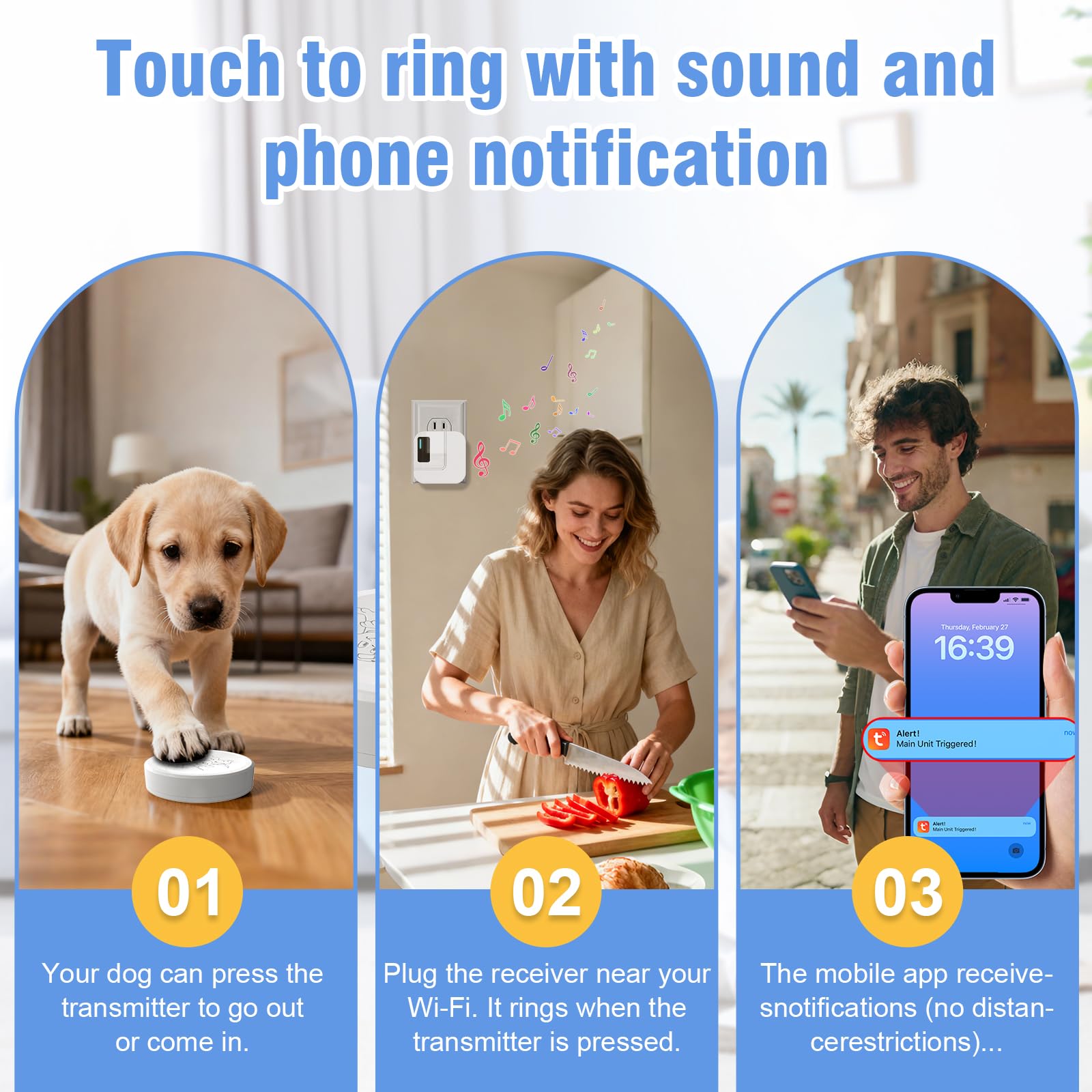 ChunHee WiFi smart doorbell app notification ready for real-time alerts.
