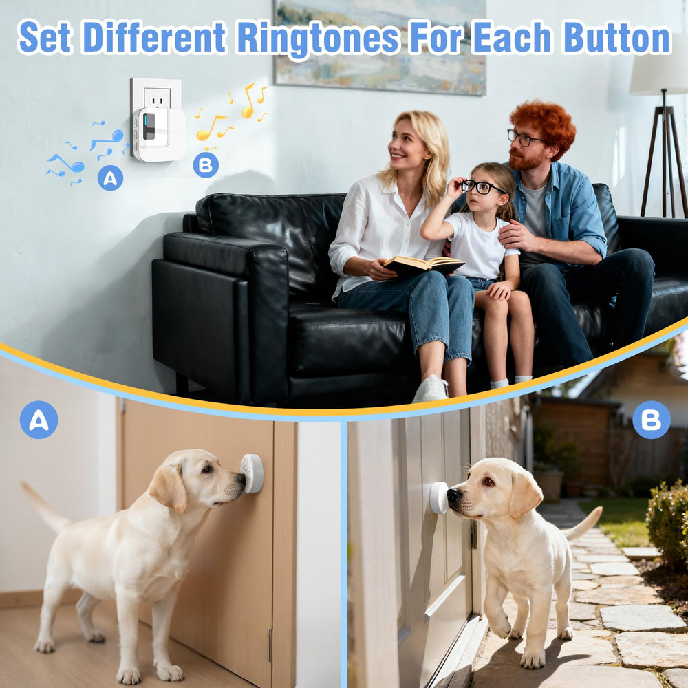 ChunHee touch-to-ring button for easy dog signaling.