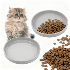 Chuyouan shallow silicone cat bowl with wide mouth for whisker-friendly food access.