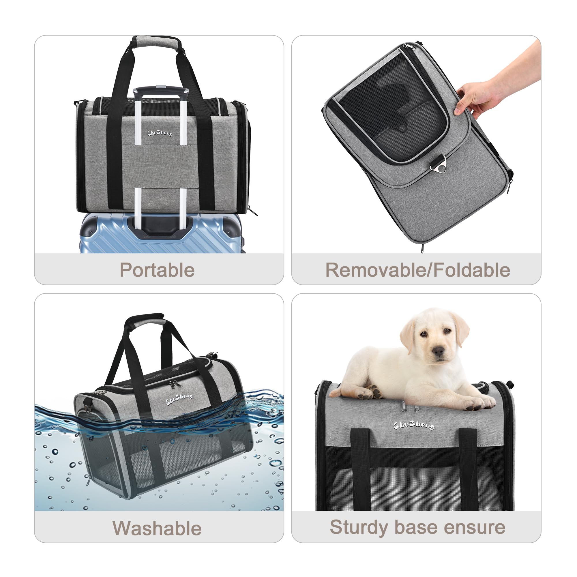 Chuzhong foldable pet carrier ideal for travel, vet visits, and car rides