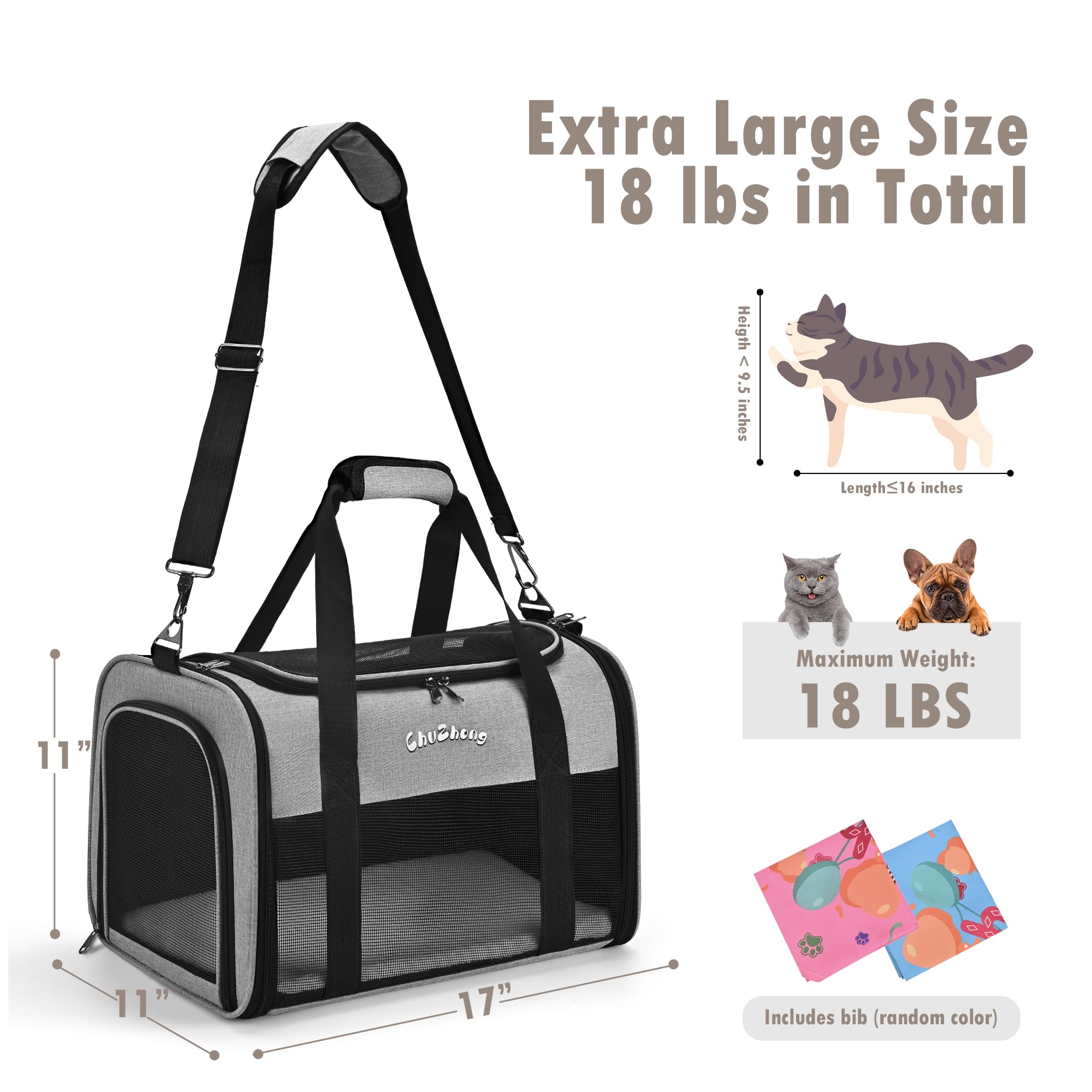 Chuzhong soft-sided carrier with removable fleece mat adds cozy comfort