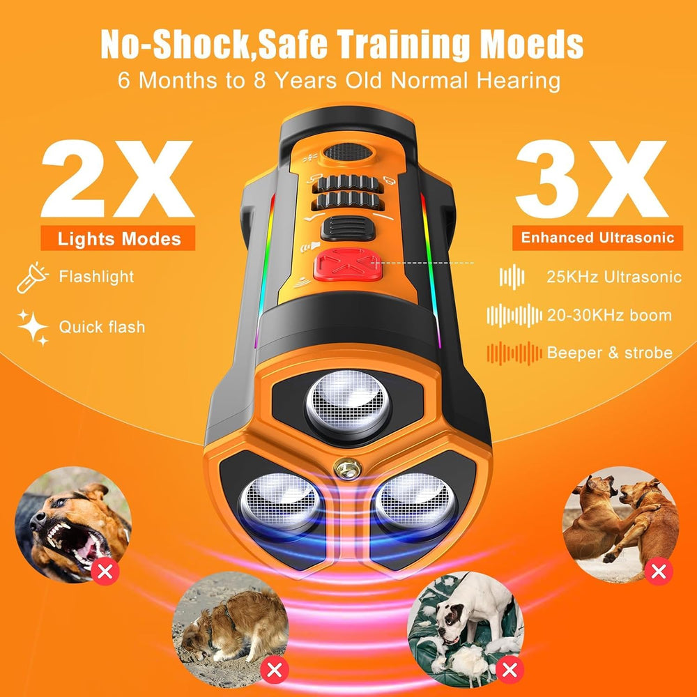 Chwwen dog bark deterrent coverage-55ft demonstrates extended range for indoor and outdoor use.