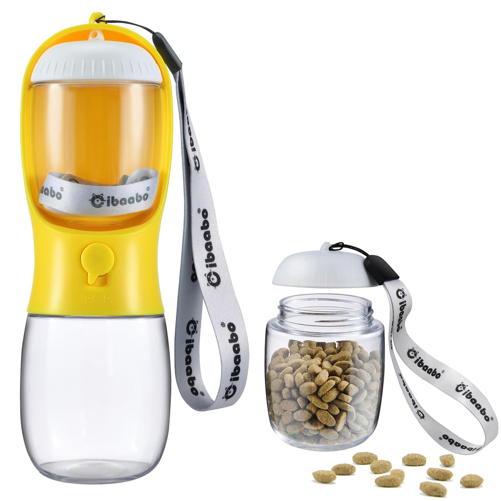 Cibaabo botella-agua-perro-contenedor-alimento, práctico para paseos con tu mascota.